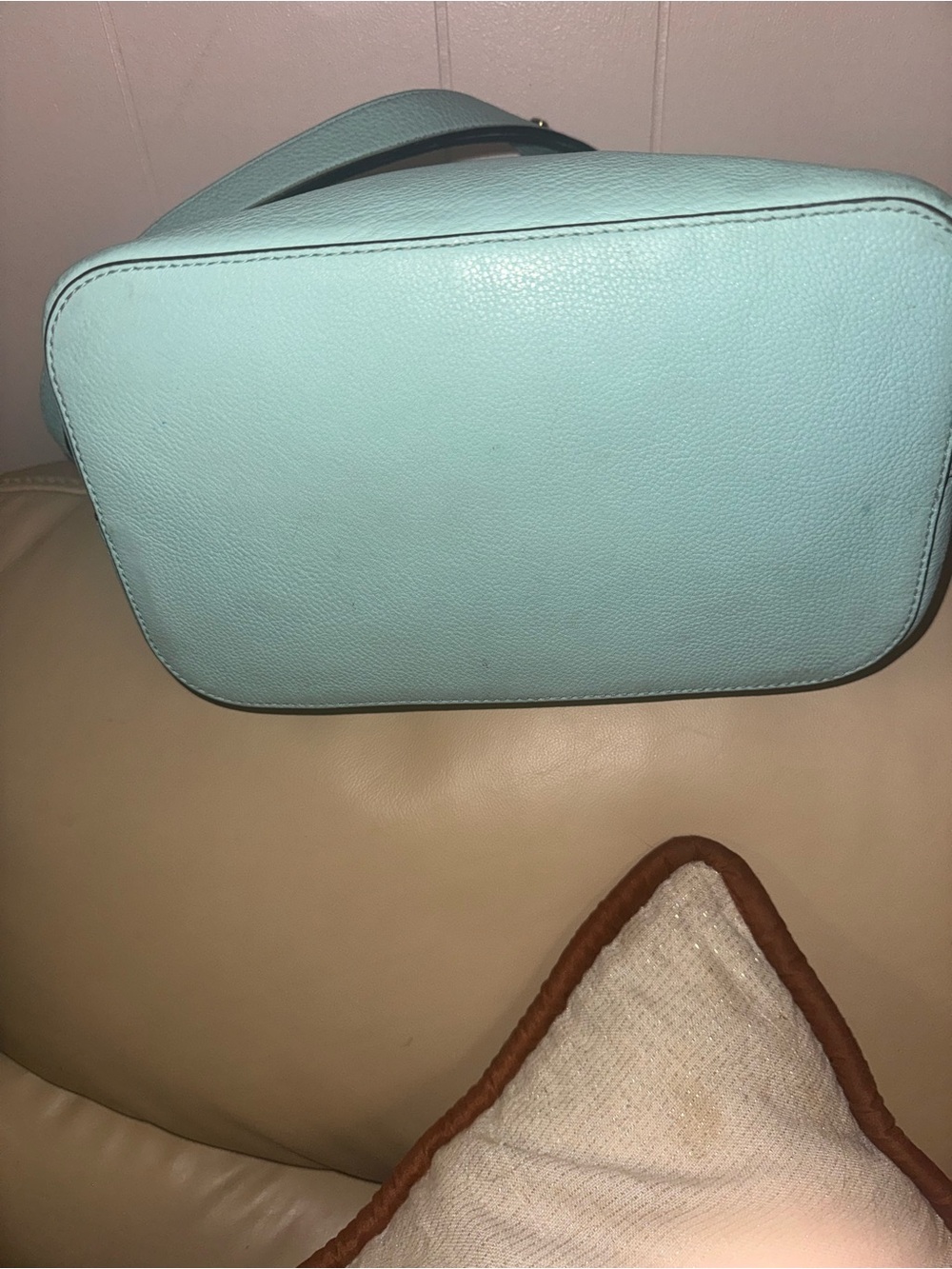kate spade light aqua leather bucket shoulder bag - Picture 2 of 15